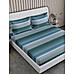 Ombresia 300 TC 100% Cotton Ultra Fine Blue Colored Stripes Print King Bed Sheet Set