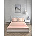 Signature Sateen 300 TC 100% cotton Ultra Fine Coral Colored Stripes Print King Bed Sheet Set