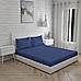 Kalpavriksha 300 TC 100% cotton Ultra Fine Dark Blue Colored Solid Print King Bed Sheet Set