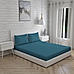 Kalpavriksha 300 TC 100% cotton Ultra Fine Teal Blue Colored Solid Print King Bed Sheet Set