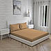 Kalpavriksha 300 TC 100% cotton Ultra Fine Brown Colored Solid Print King Bed Sheet Set