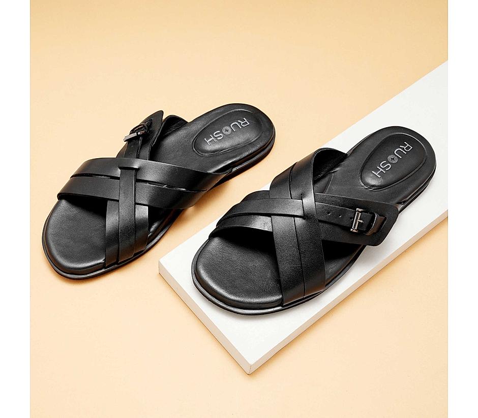 The Rio Black Men Slipper Ruosh