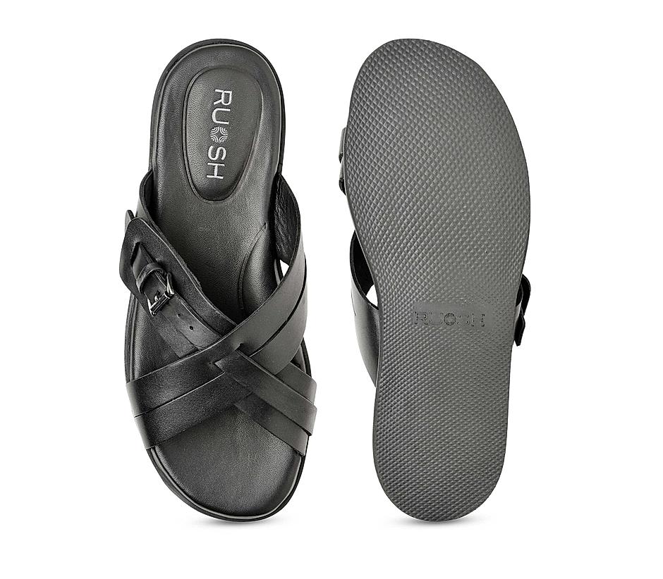 The Rio Black Men Slipper Ruosh