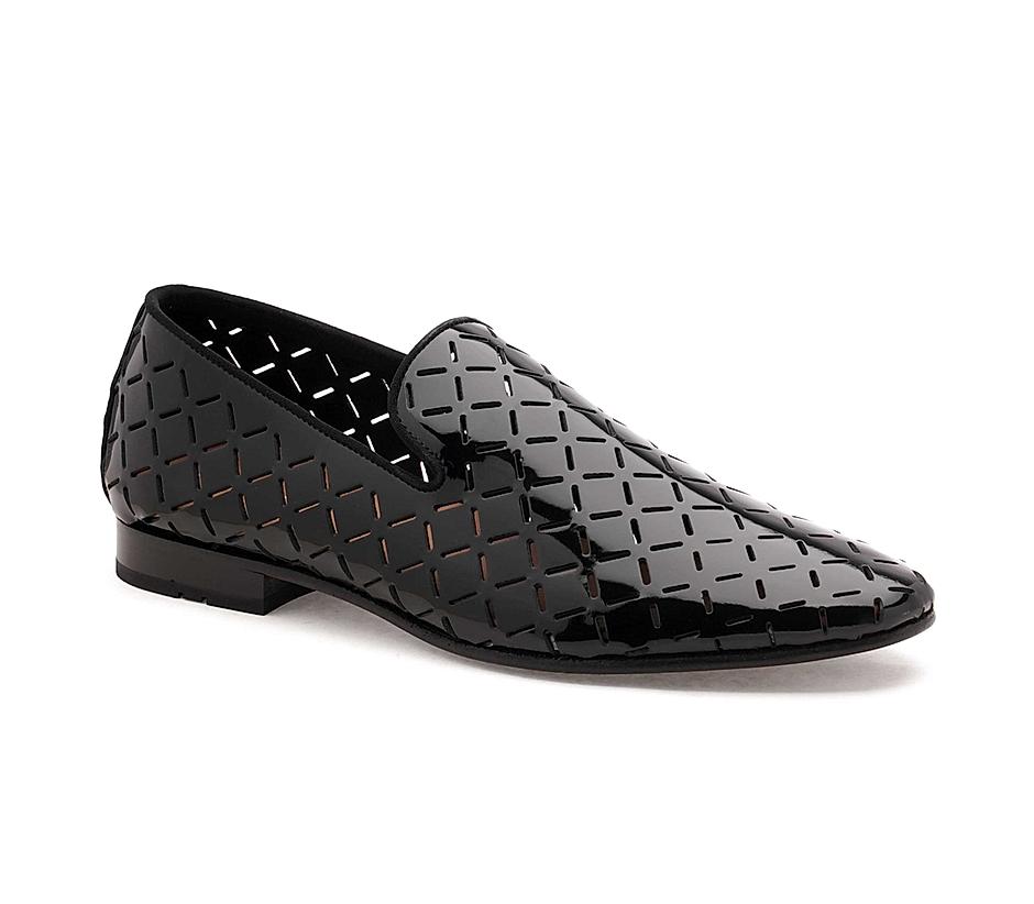 The Kotan Black Men Glossy Patent Slip-on Ruosh