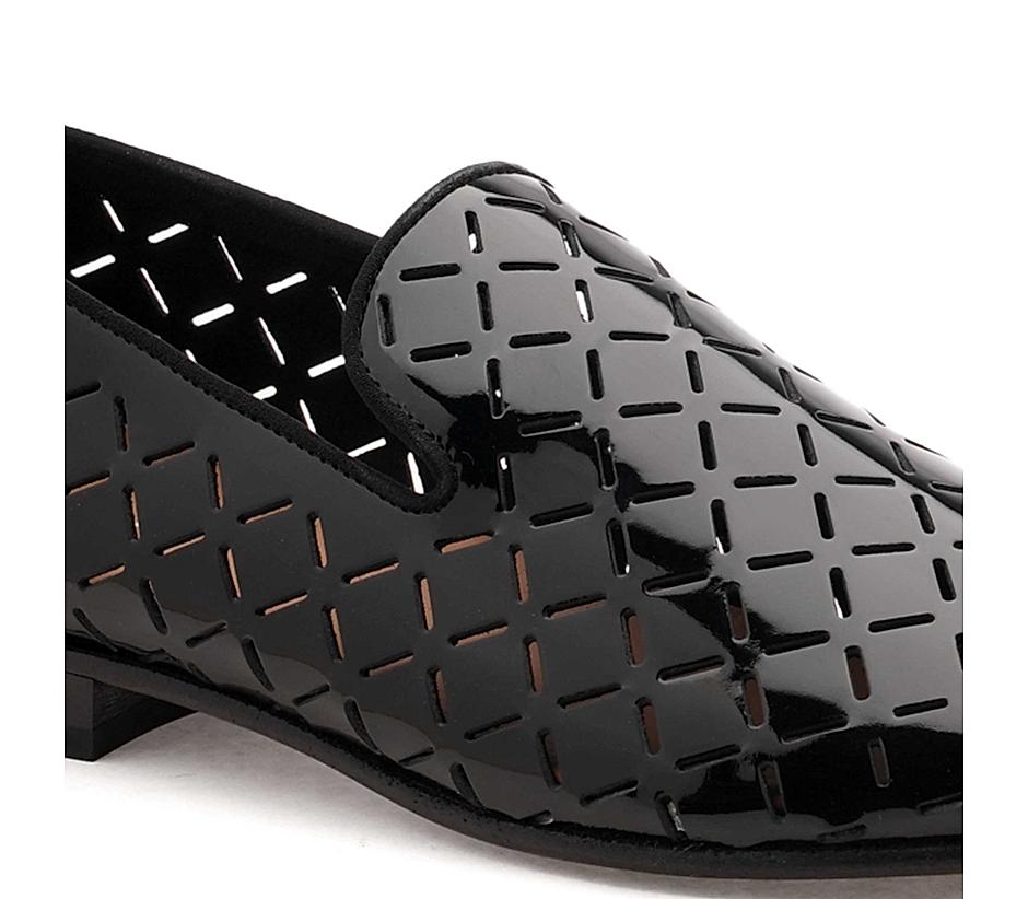 The Kotan Black Men Glossy Patent Slip-on Ruosh