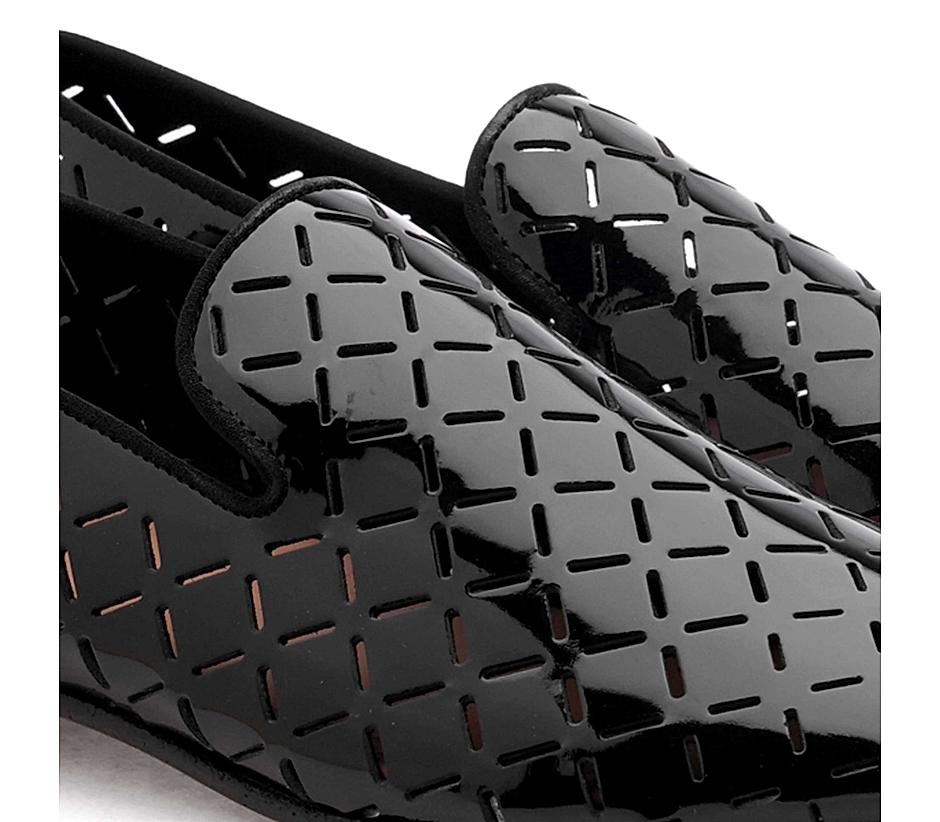 The Kotan Black Men Glossy Patent Slip-on Ruosh