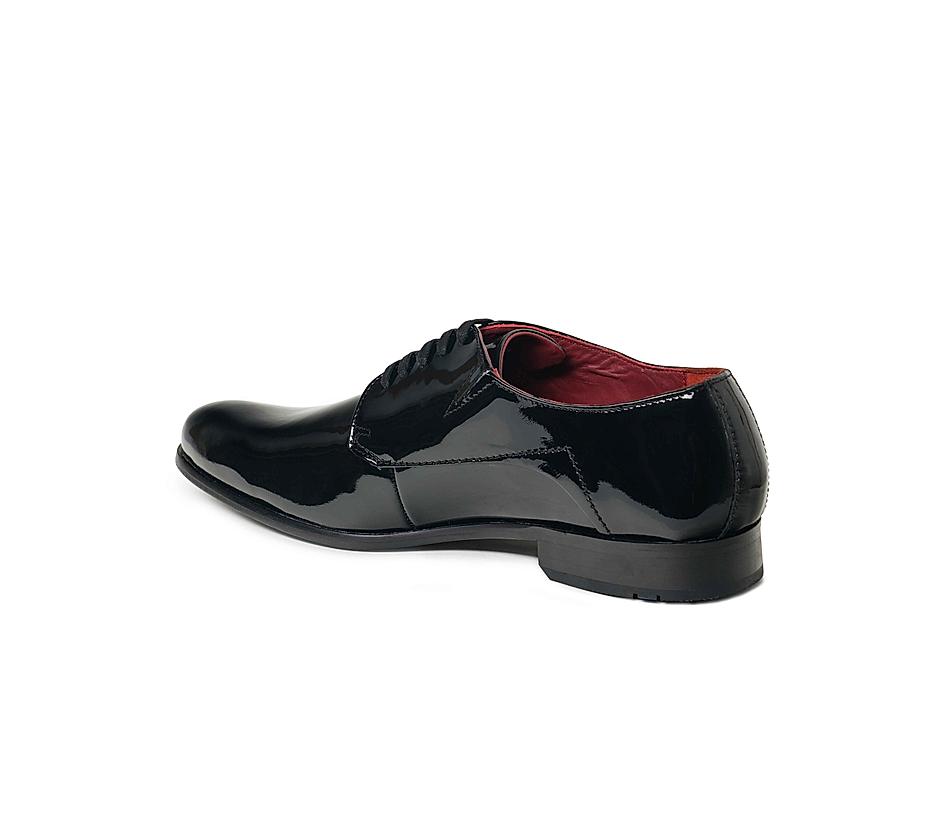 The Zeco  Black Men Glossy patent derby Ruosh