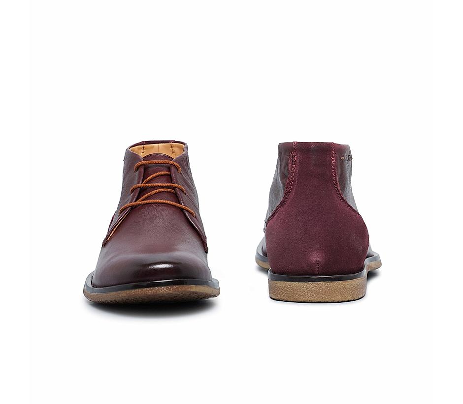 The Venice Burgandy Men Ankle chukka boot Ruosh