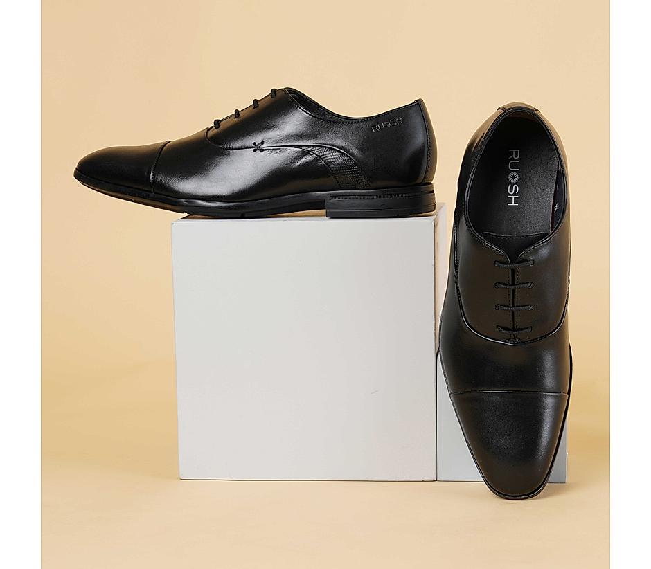 8739836 1121163310 Ruosh Men Formal Lace ups Black Plain Leather Leather Comfort insole Plain Leather