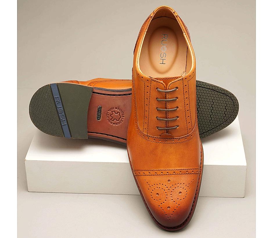 The Brogue Tan Men Classic Oxford brogue Ruosh