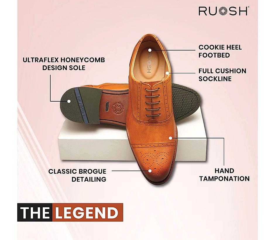 The Brogue Tan Men Classic Oxford brogue Ruosh