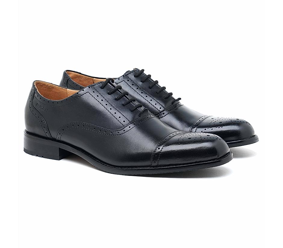 The Brogue Black Men Classic Oxford brogue Ruosh