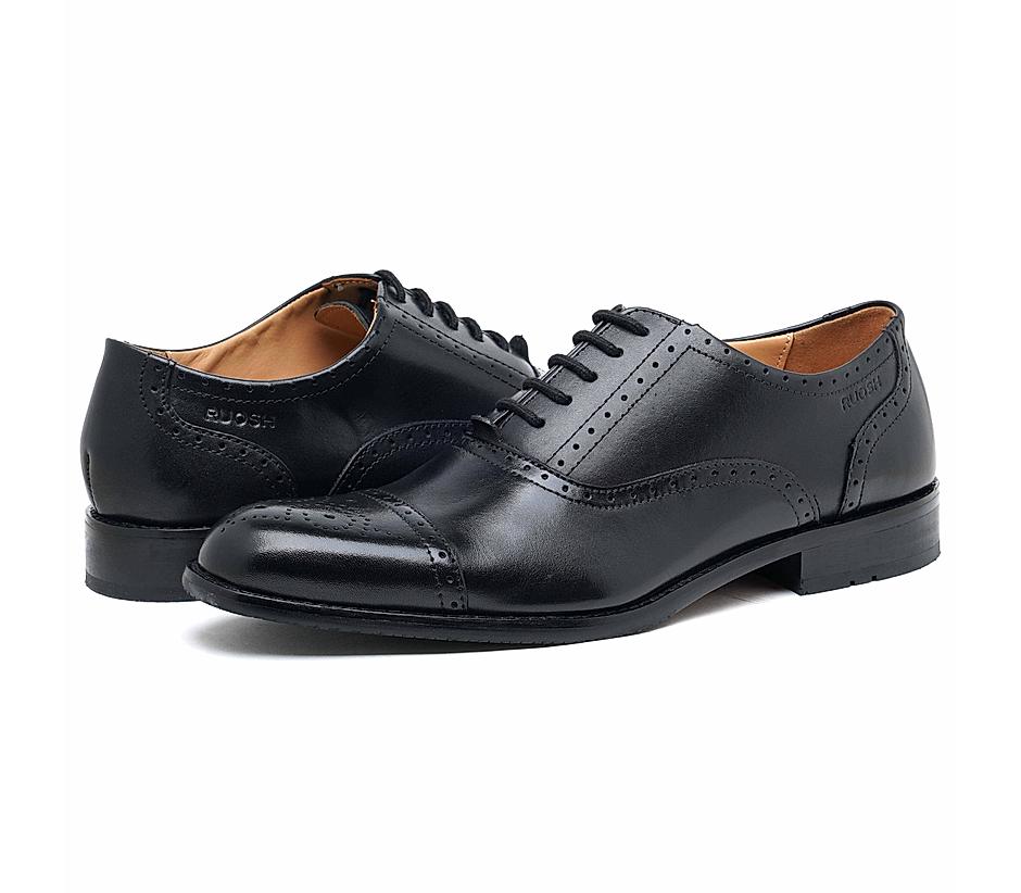The Brogue Black Men Classic Oxford brogue Ruosh