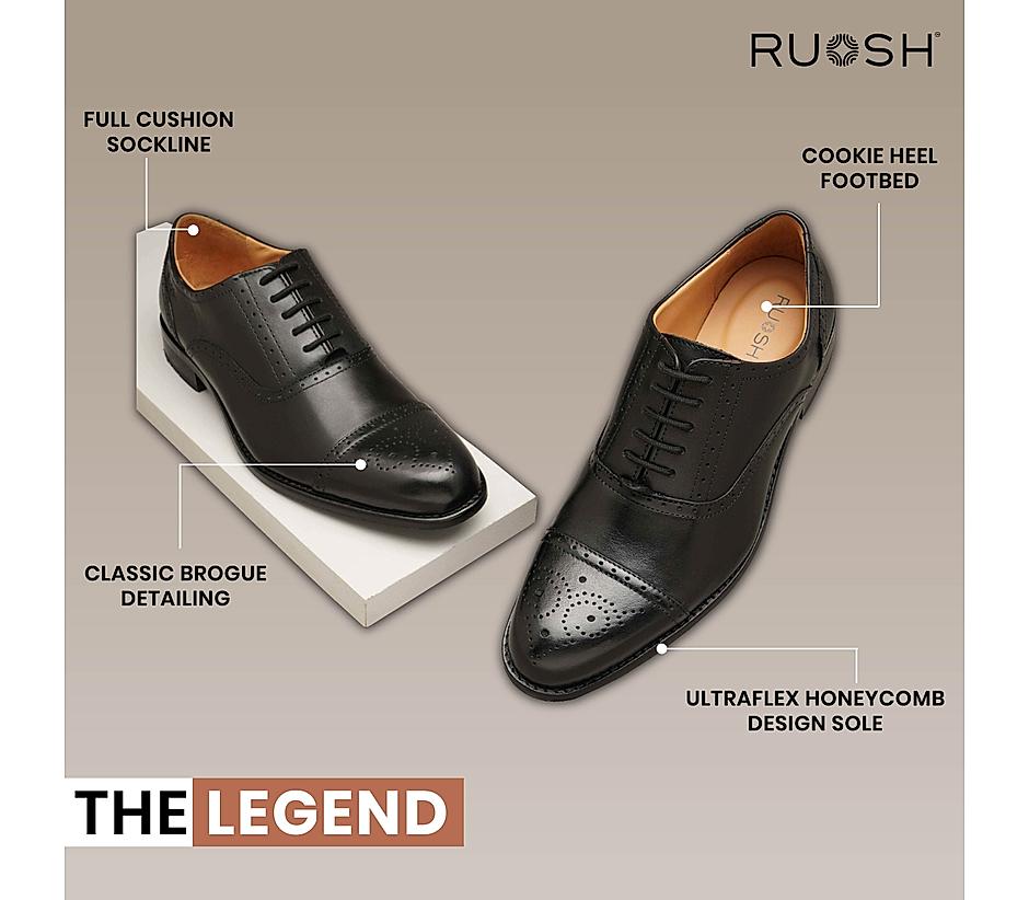 The Brogue Black Men Classic Oxford brogue Ruosh