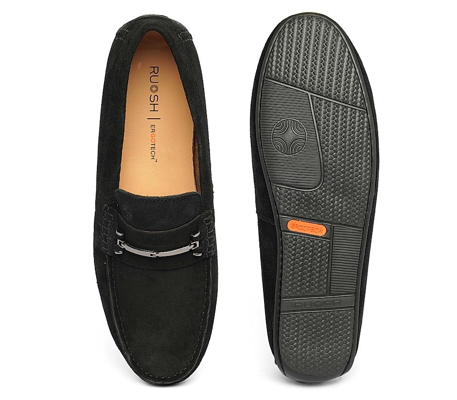 Mens black suede drivers sales