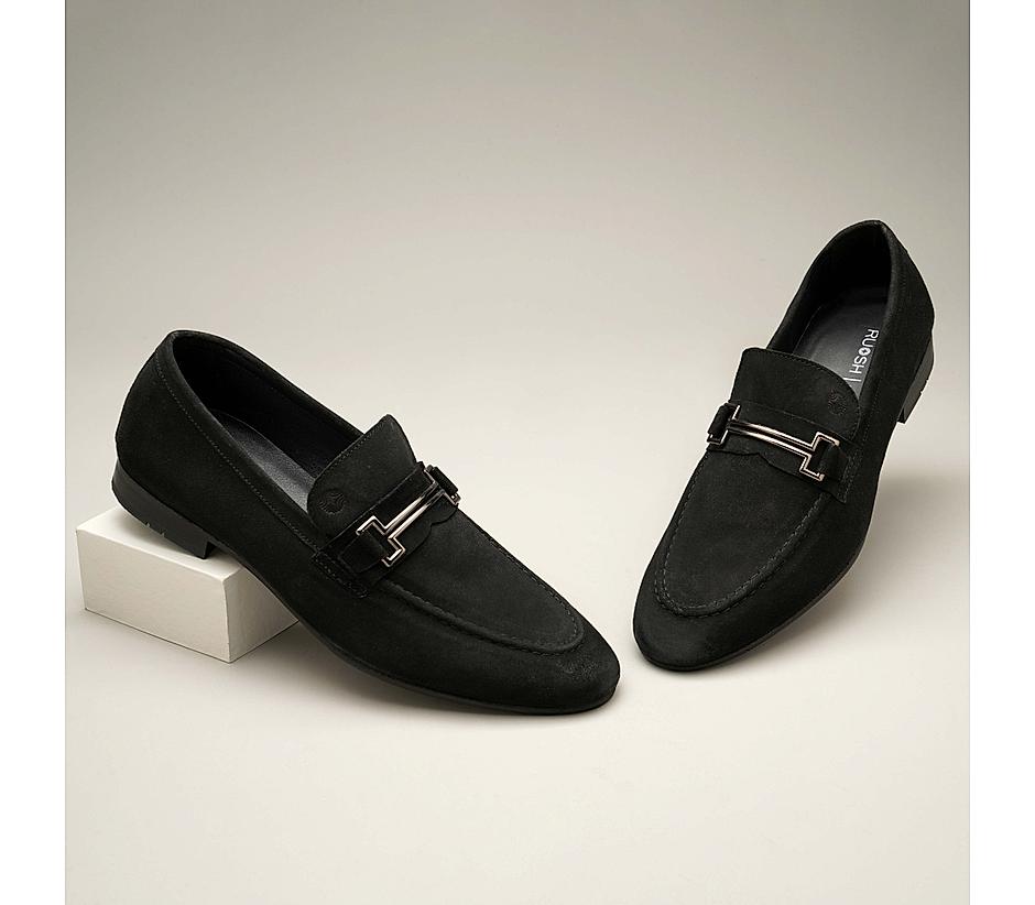 Ruosh black loafers new arrivals