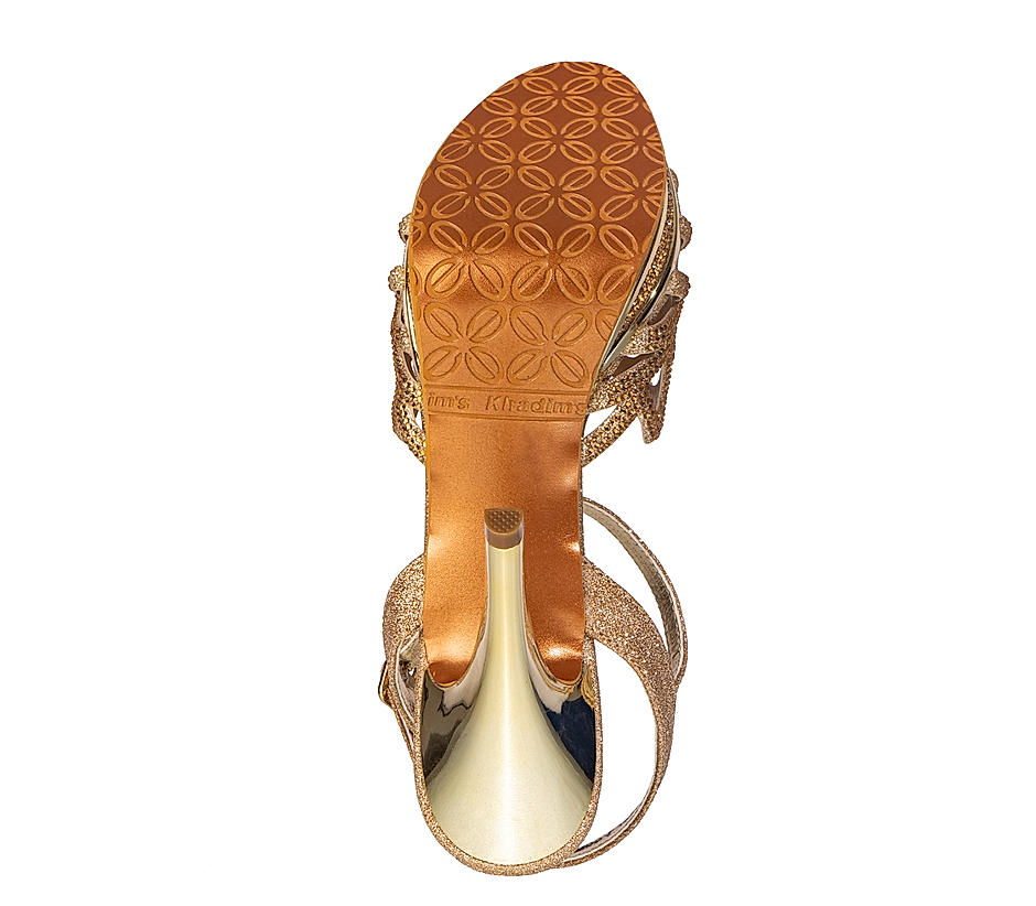 Khadim Gold Heel Sandal for Women