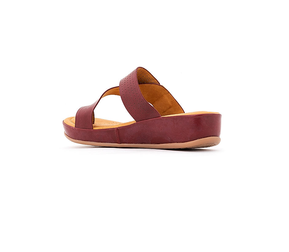 Softouch Maroon Casual Heel Slip-On for Women