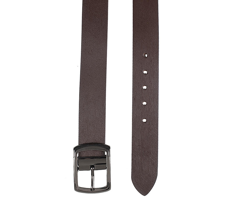 Khadim Men Black Leather Belt (Resizable)