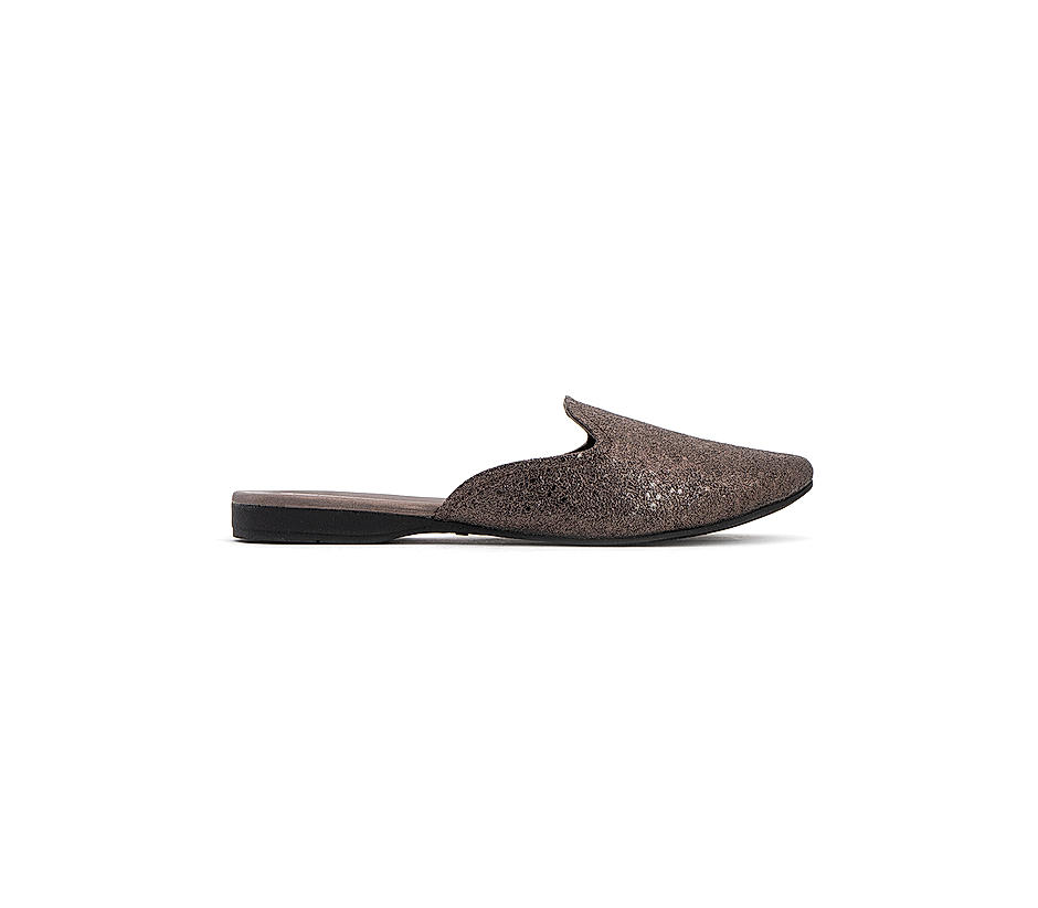 Cleo Grey Mule Flat Sandal for Women