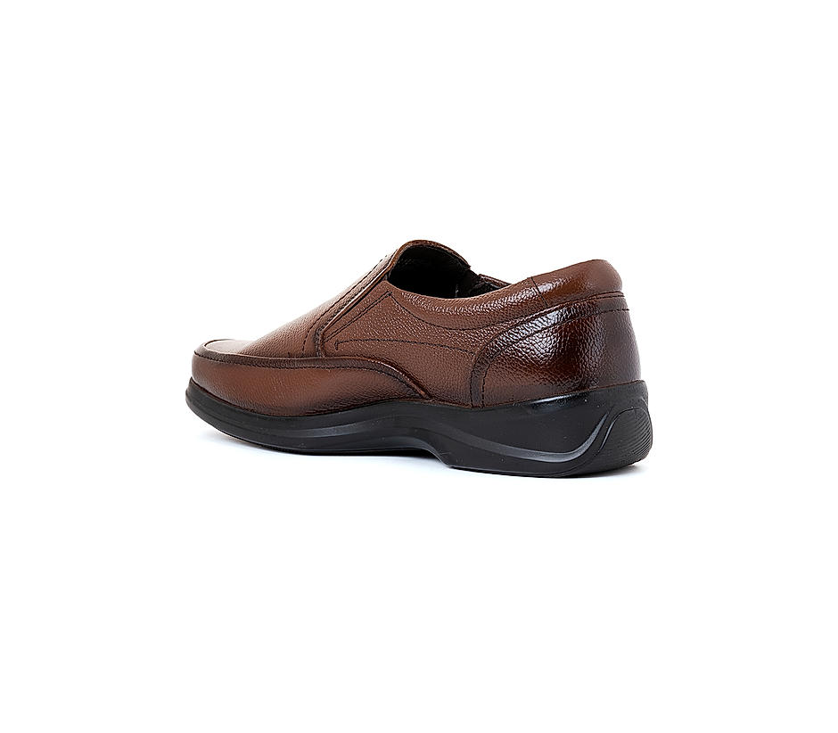 British Walkers Brown Leather Slip-On Formal Shoe for Men