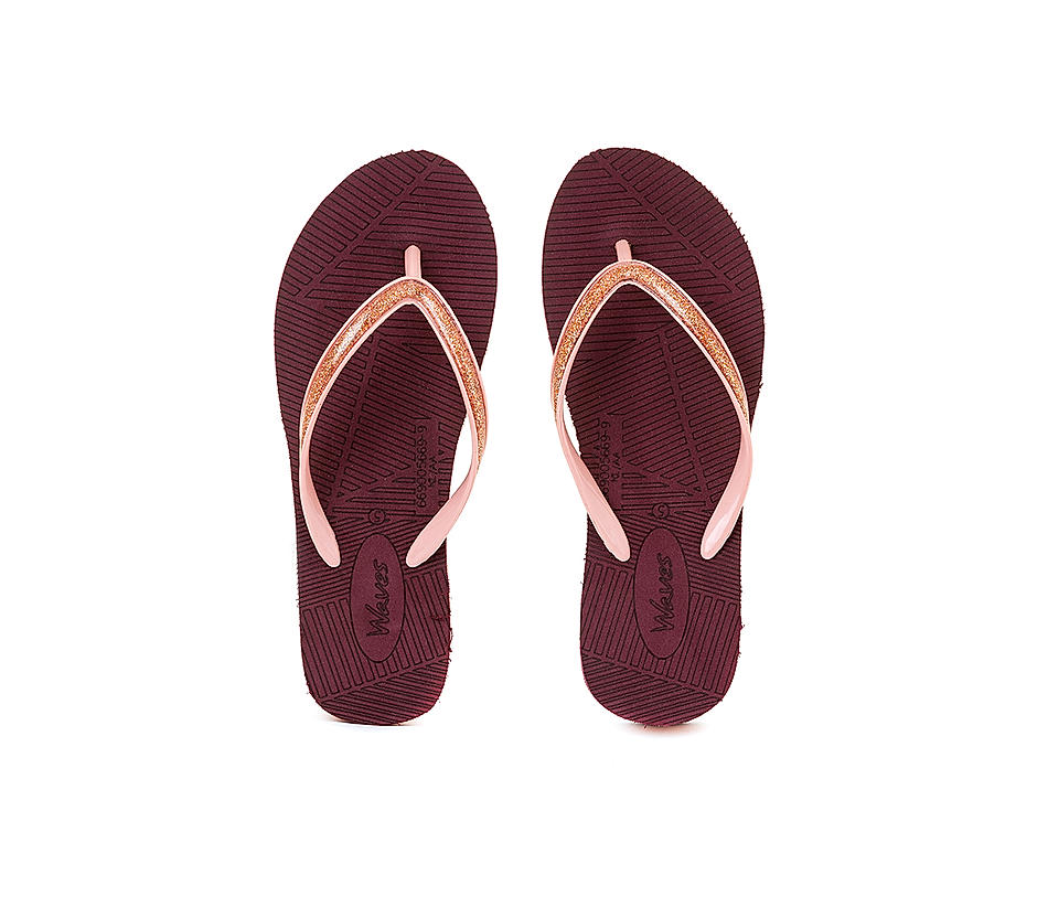 KHADIM Waves Mauve Wedge Heel Thong Slip On Sandal for Women (6690055)