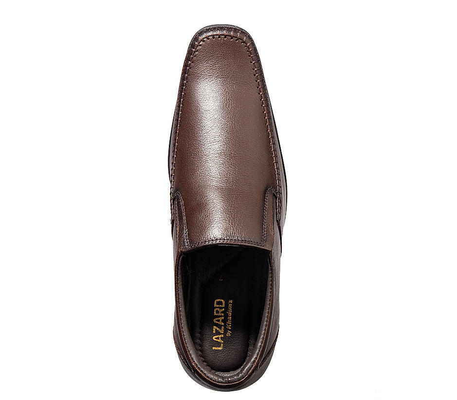 Lazard Brown Leather Slip On Formal Shoe for Men