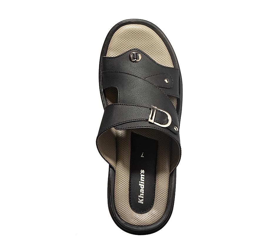 Khadim Black Casual Slip-On Sandal for Men