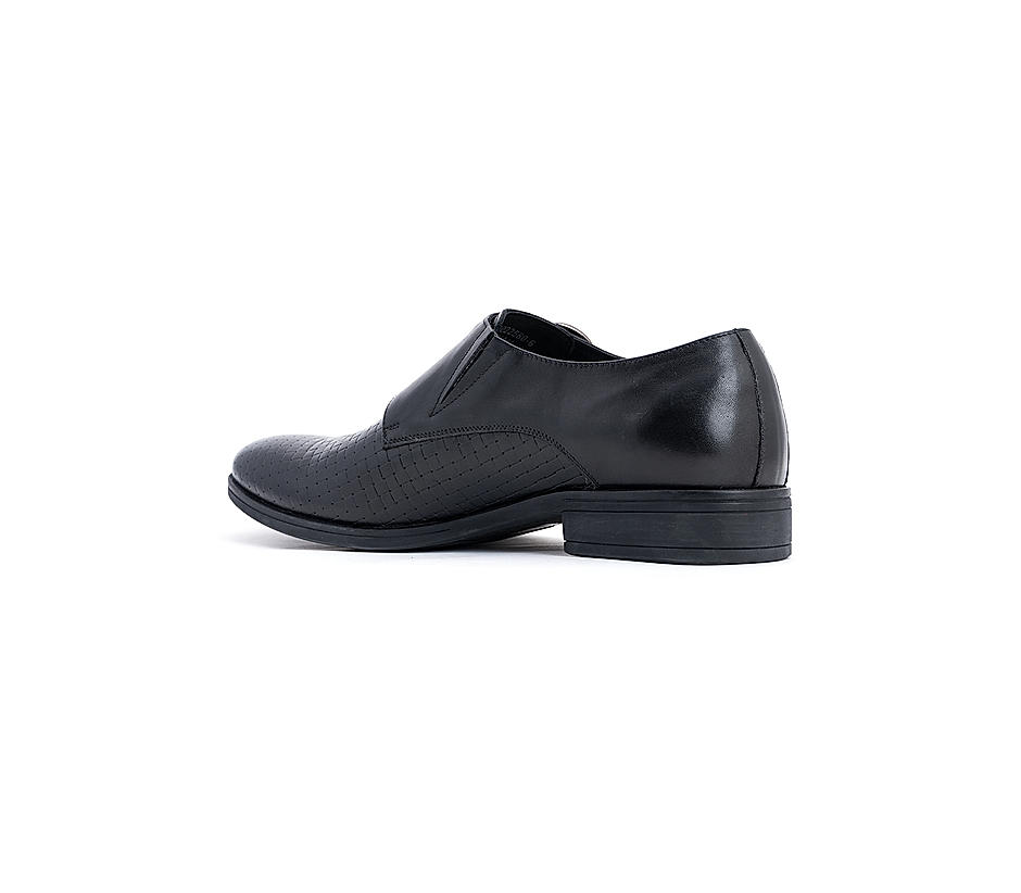 British Walkers Black Leather Monk Formal Shoe for Men