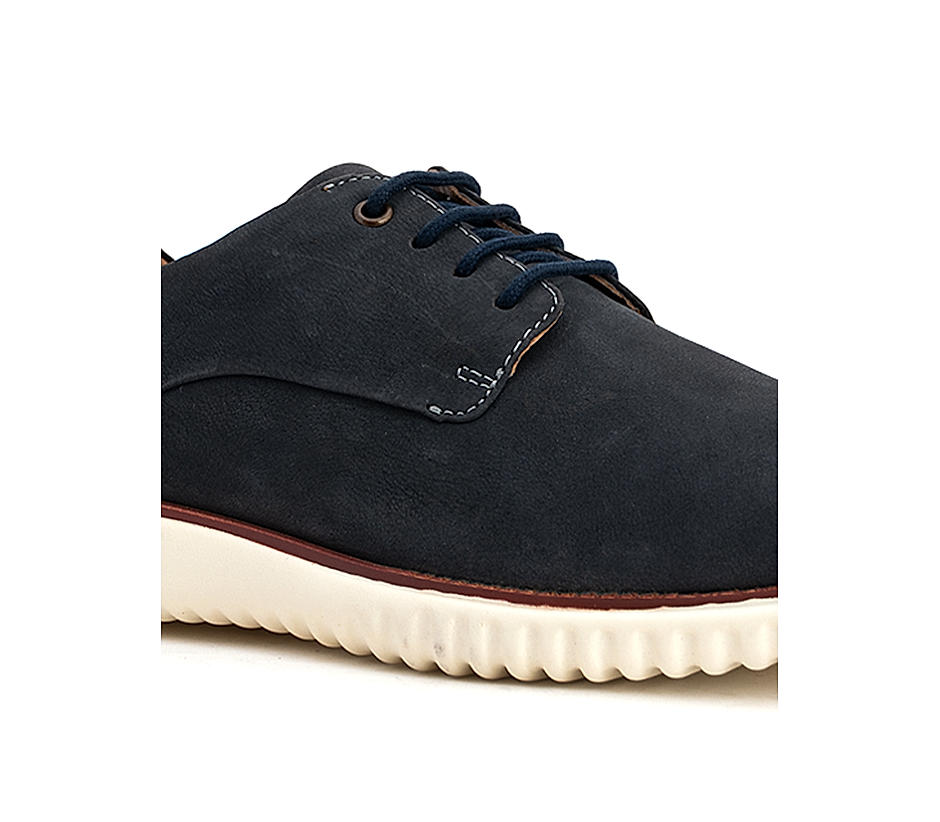 British Walkers Navy Leather Derby Casual Shoe for Men