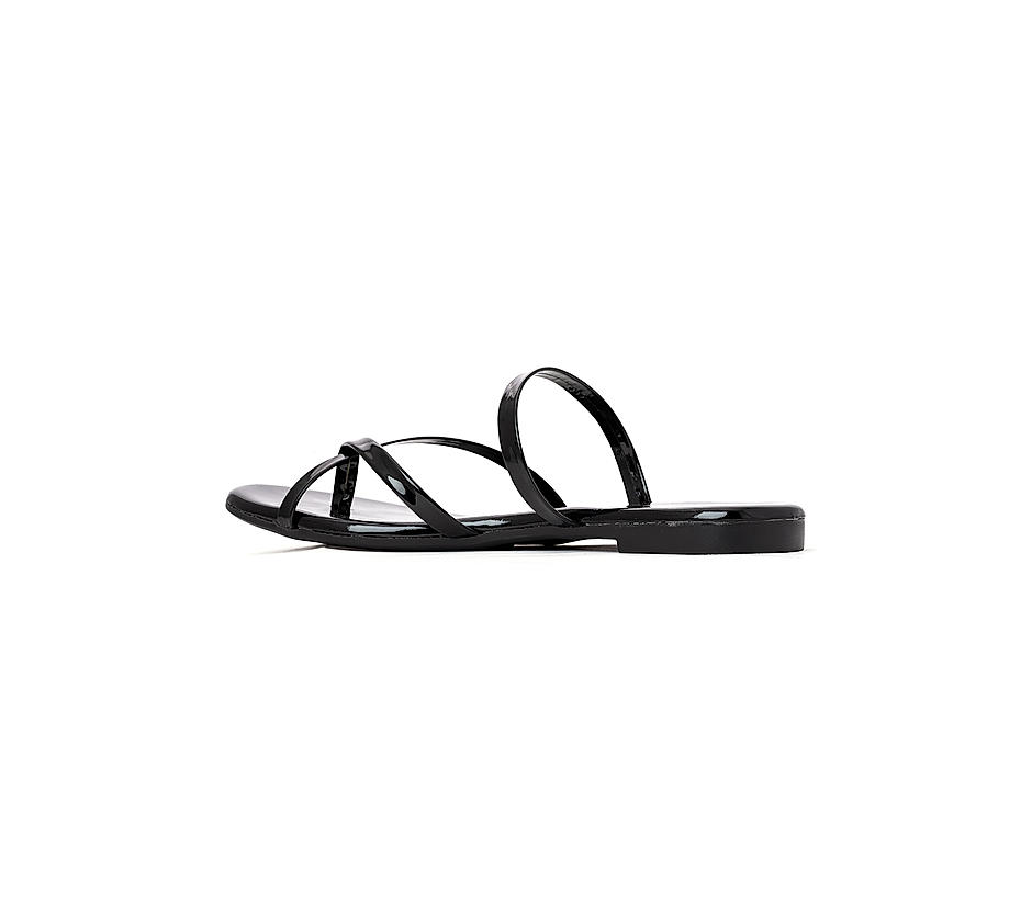 Khadim Black Flat Slip Ons for Women