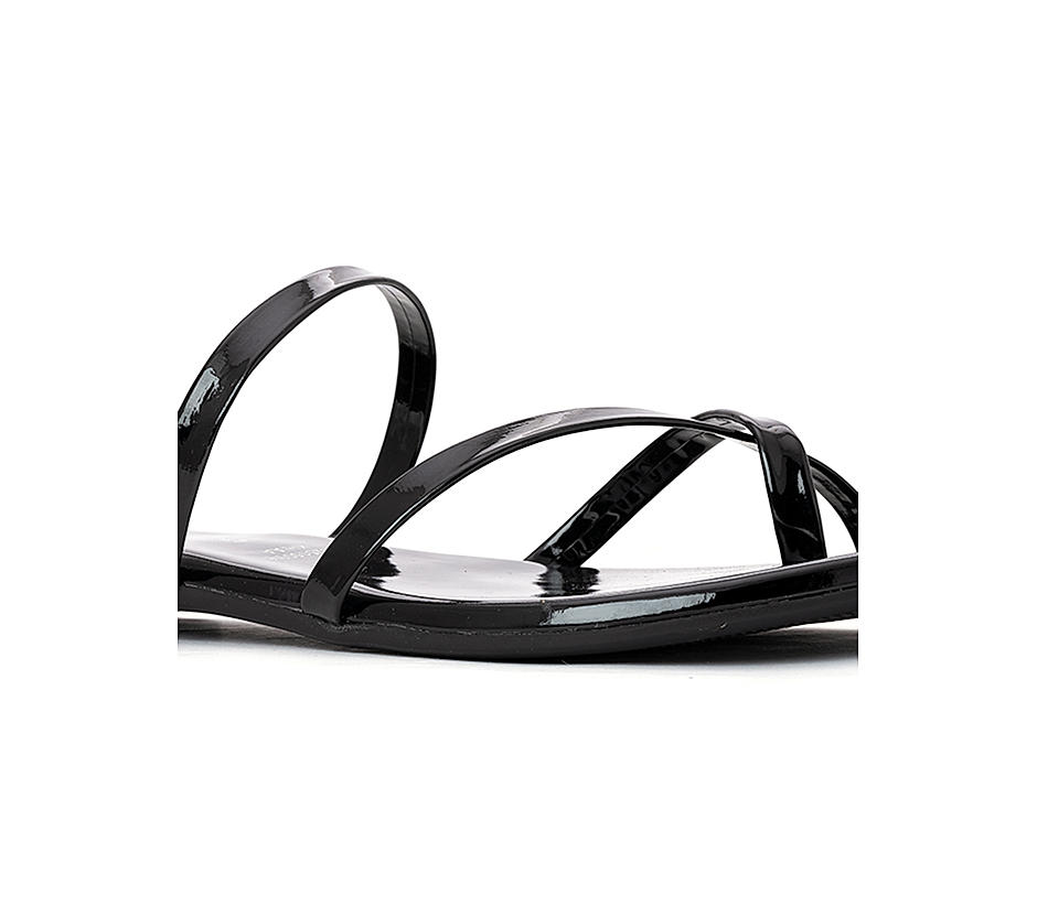 Khadim Black Flat Slip Ons for Women