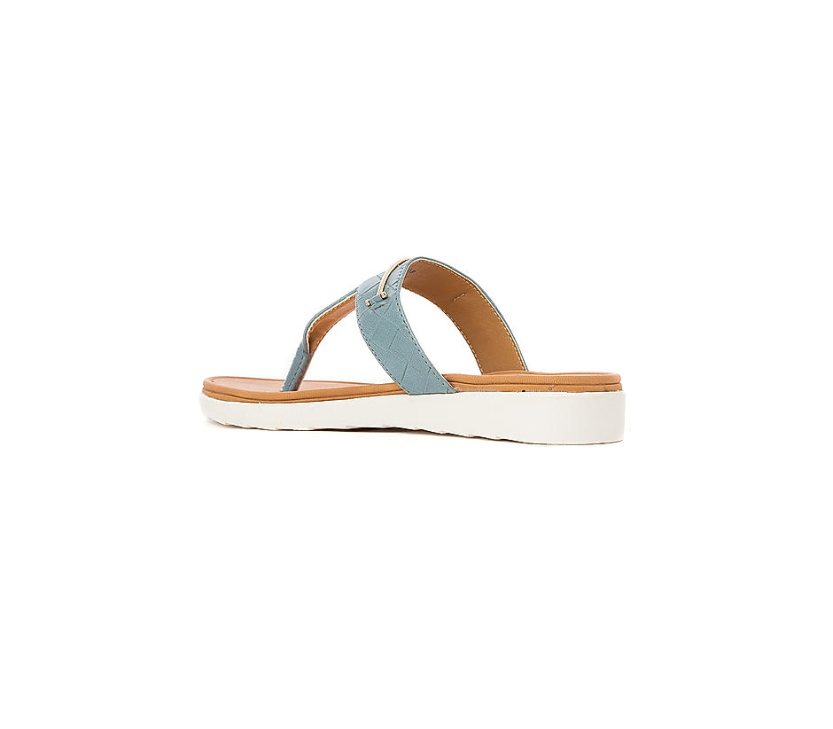 KHADIM Cleo Blue Flat Slip On Sandal for Women (5610609)