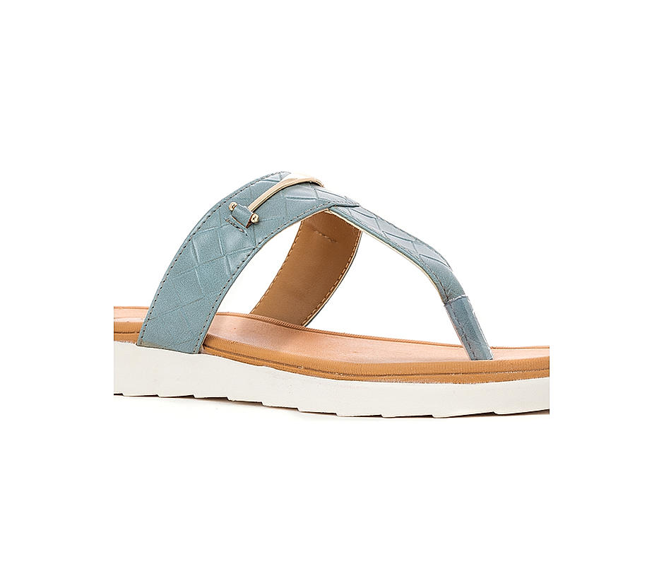 KHADIM Cleo Blue Flat Slip On Sandal for Women (5610609)