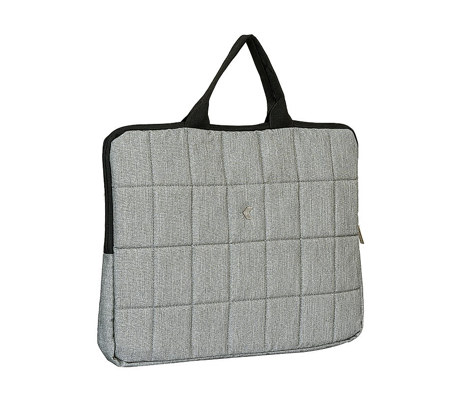 Khadim Grey Quilted Laptop Bag for Men