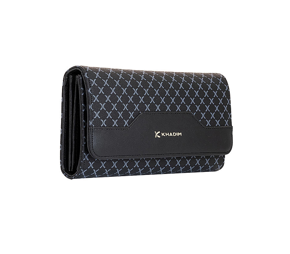 Khadim Women Black Checkbook Wallet