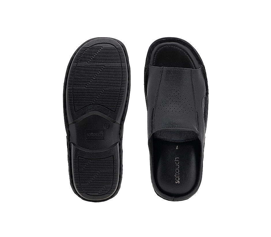 Softouch Black Mule Sandal for Men