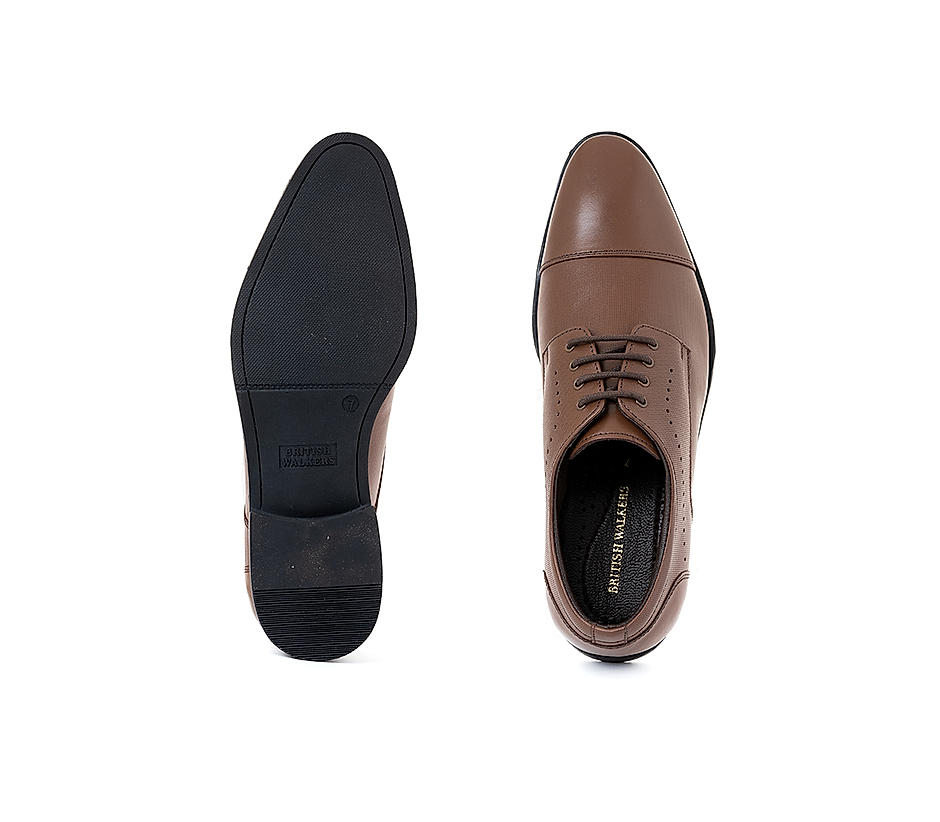 KHADIM British Walkers Brown Leather Formal Derby Shoe for Men (359247