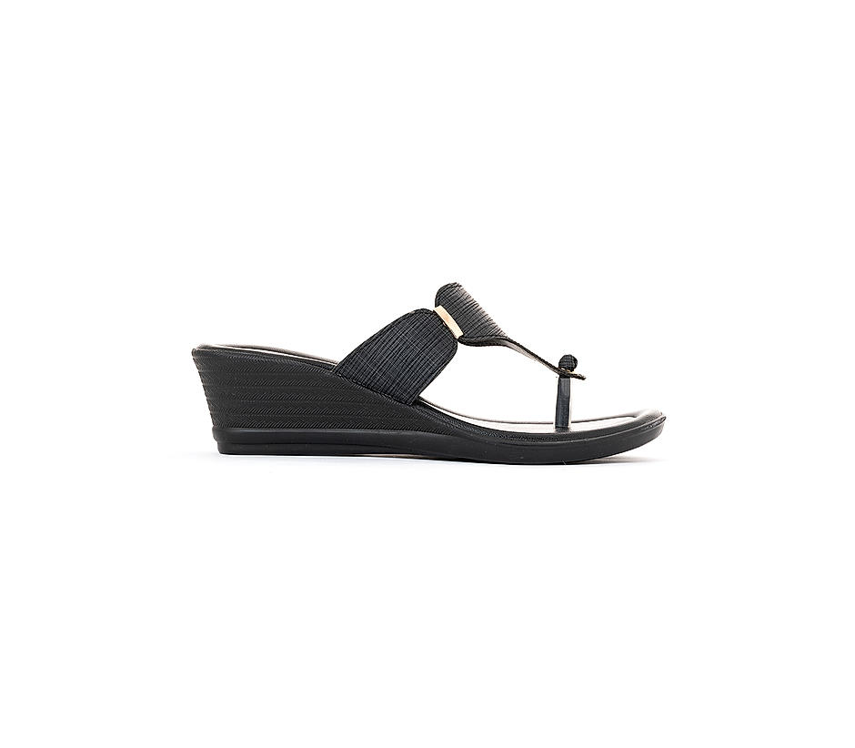 Buy Khadim Black Heel Slip On Sandal for Women Online at Khadims ...