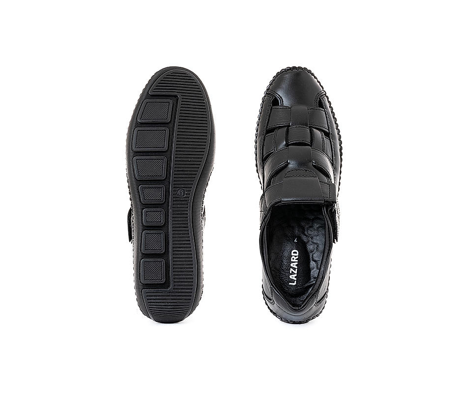 Buy Lazard Black Leather Peshawari Sandal for Men Online at Khadims ...