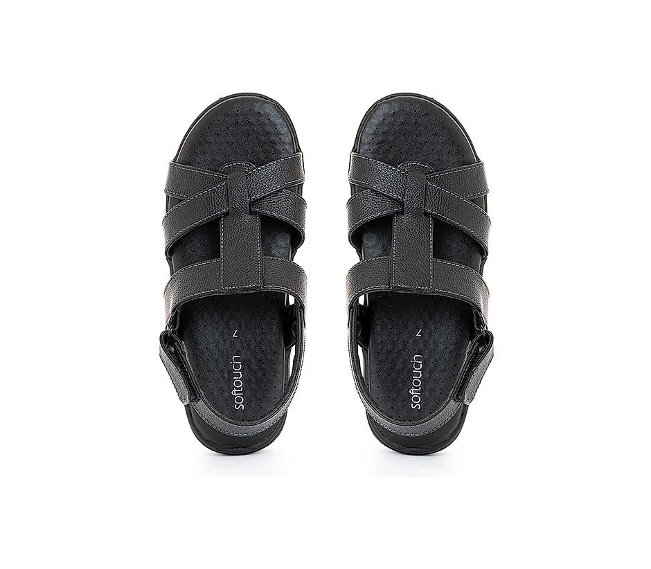 Buy Softouch Black Casual Sandal for Men Online at Khadims | 73229373260