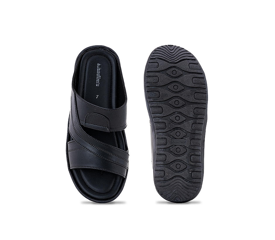 Khadim Black Slip On Sandal for Men