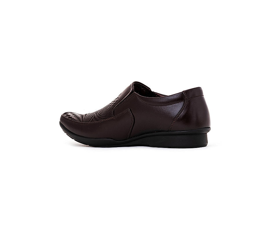 Khadim Brown Leather Slip On Formal Shoe for Men
