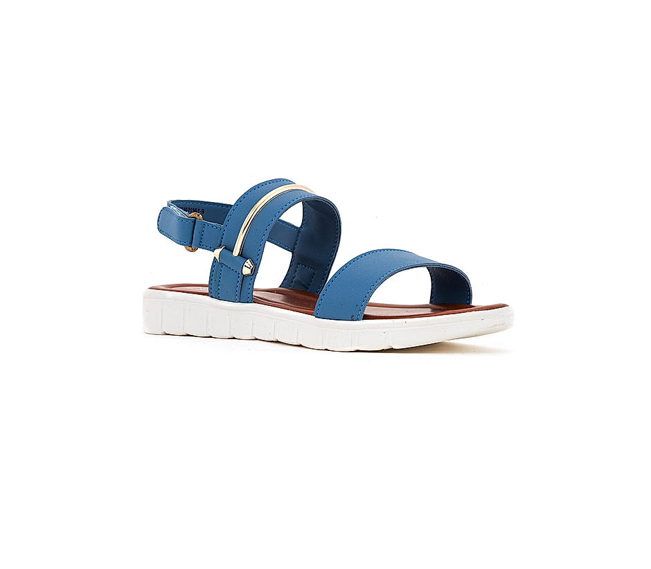 Stylish Ethnic Blue Flat Sandals For Women