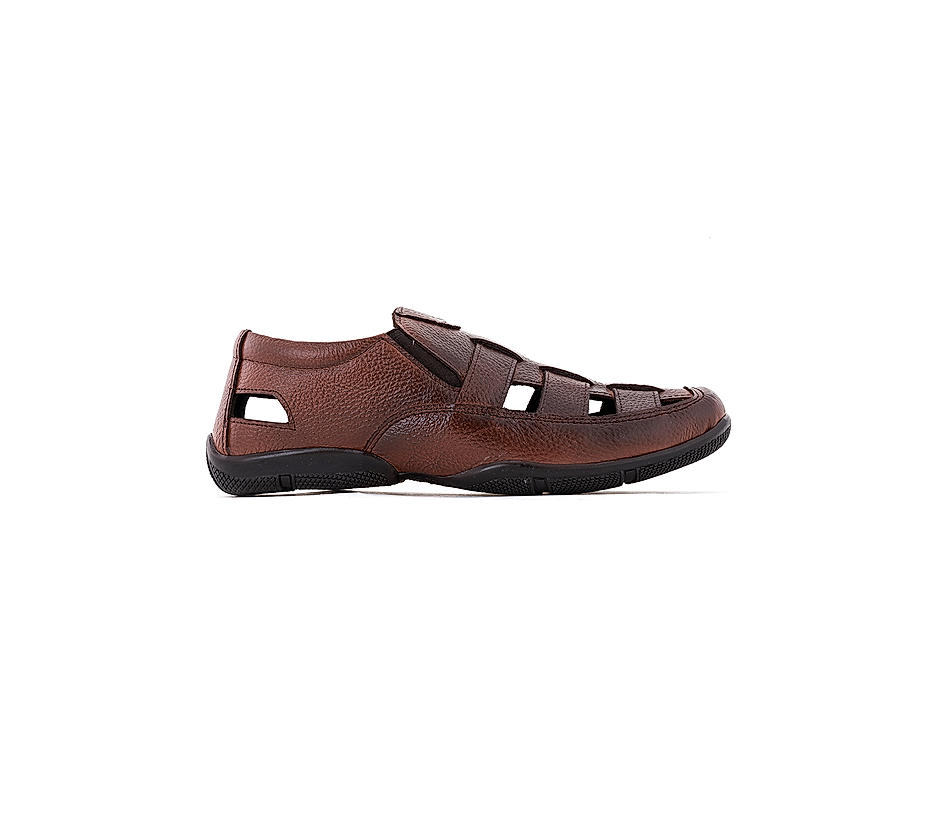 Lazard Brown Leather Shoe Sandal for Men