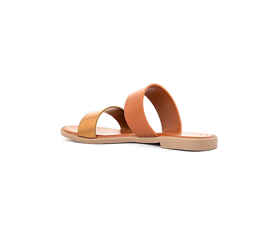 KHADIM Cleo Brown Flat Slip On Sandal for Women (5730293)