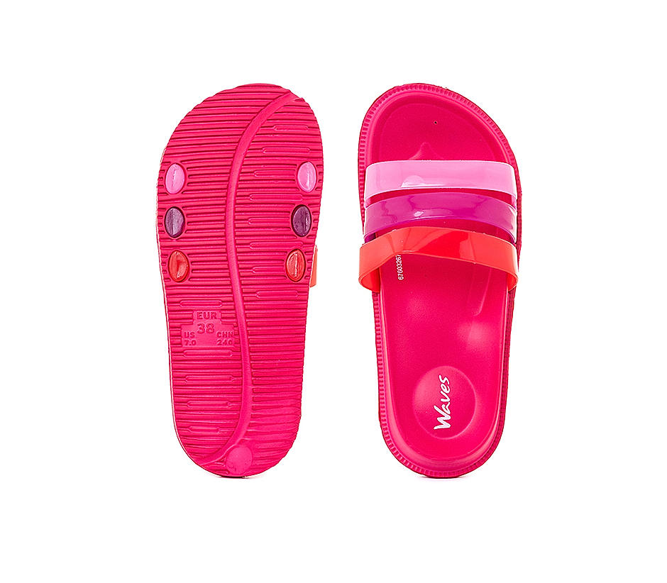 KHADIM Waves Pink Washable Mule Slide Slippers for Women (6760325)