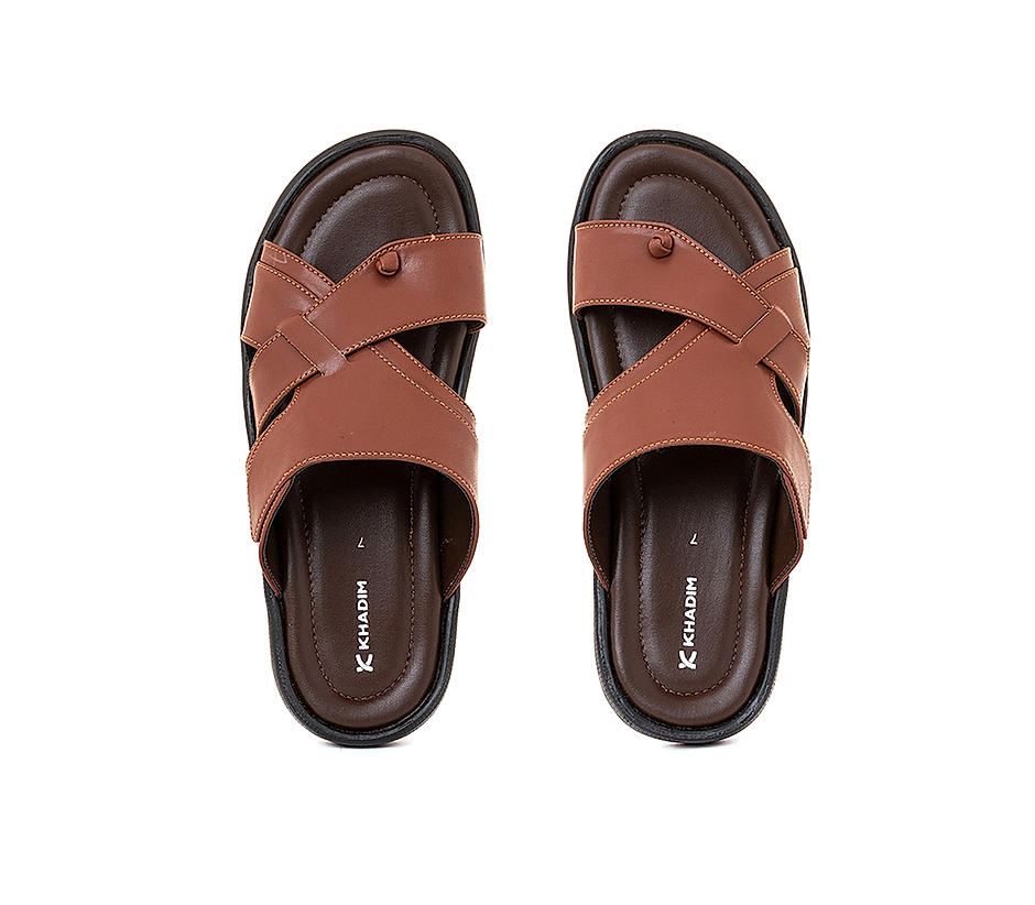 KHADIM Brown Casual Slip On Sandal for Men (9466564)