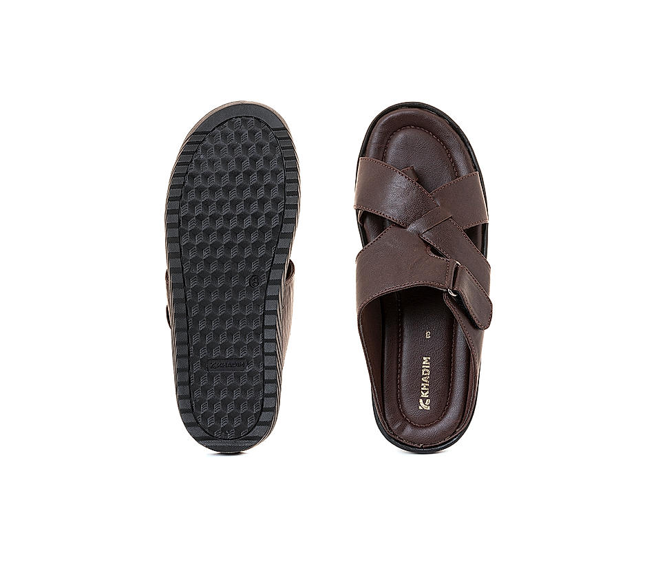 KHADIM Brown Casual Slip On Sandal for Men (9466574)