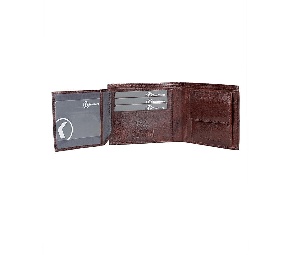 Khadim Men Brown Leather Wallet